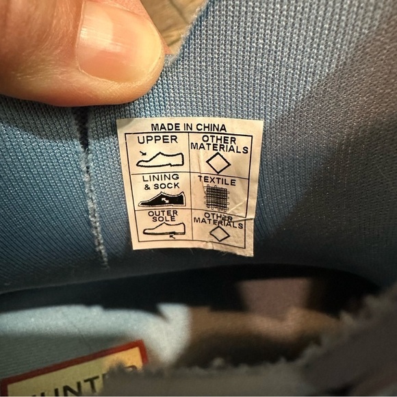 Hunter Nebula Blue Iridescent Wellington Original Chelsea Boot W5/Kids 3 - Picture 11 of 12